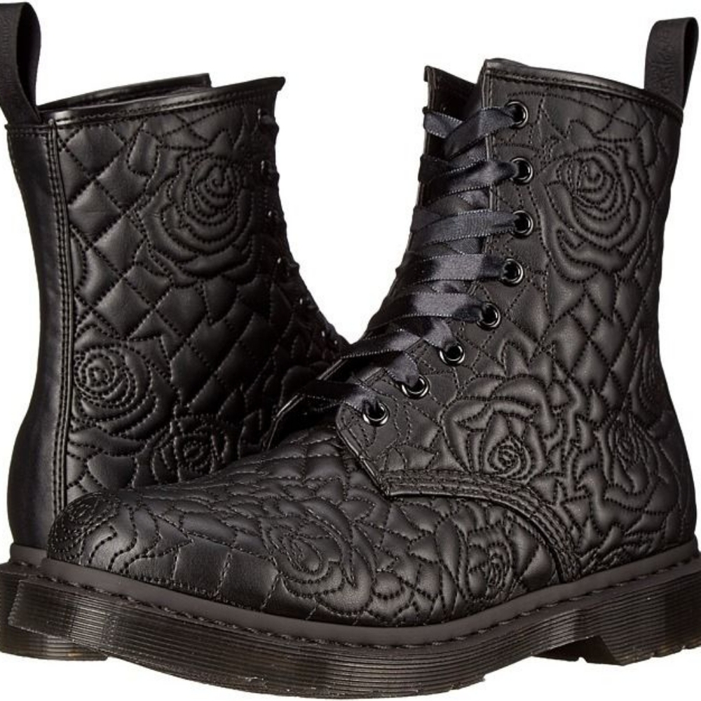 Doc Martens Brause Quilted Roses Combat Boots